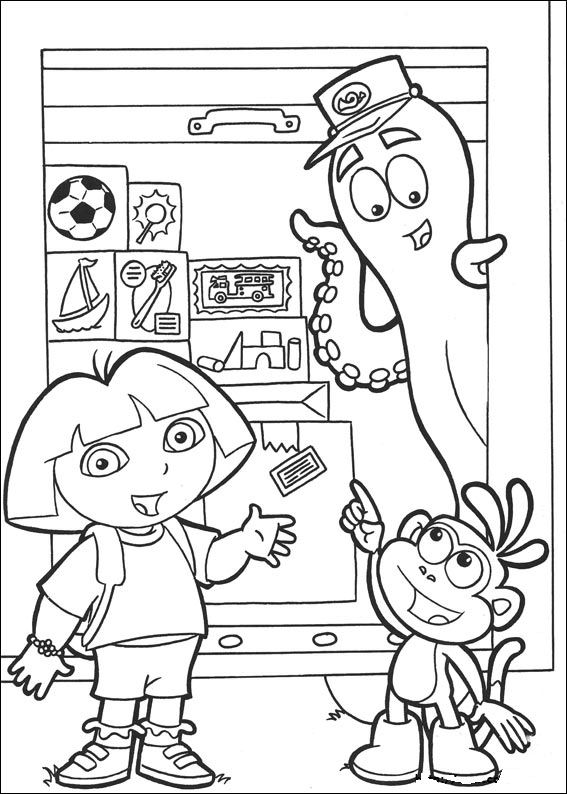 Plansa de colorat cu Dora Exploratorul 99 107